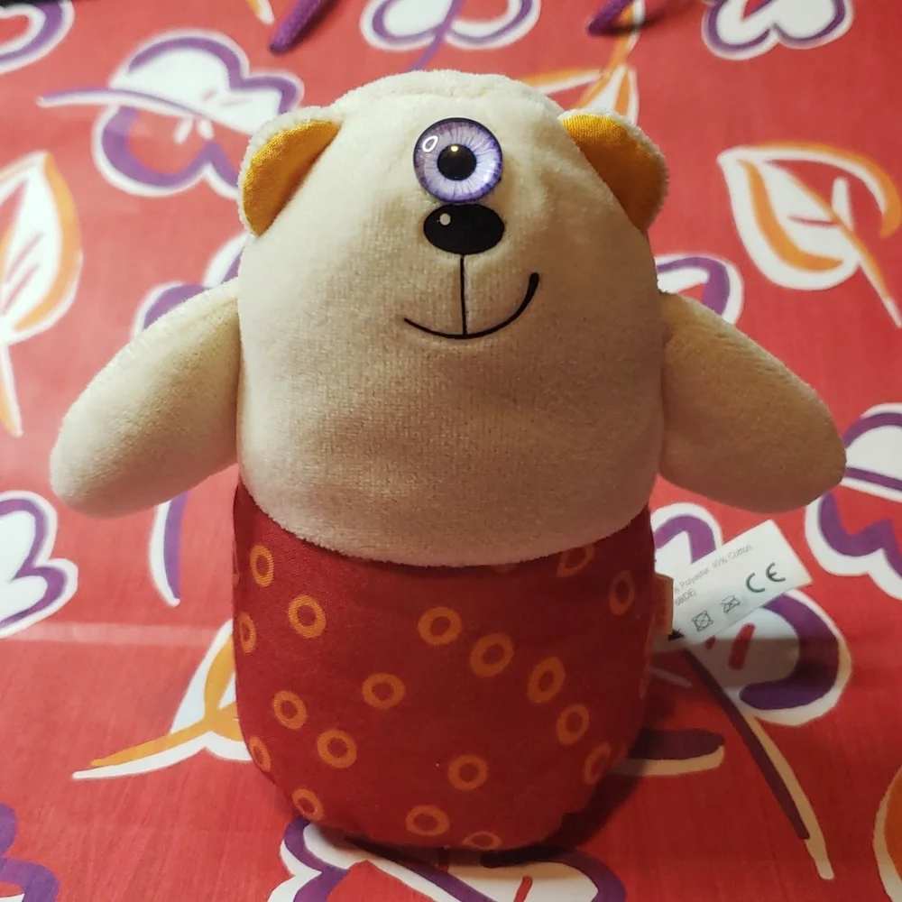 Alien ET Polar Bear Rattle Bell Charm Toy Little Kawaii Space Creature Upcycled - Picture 1 of 10